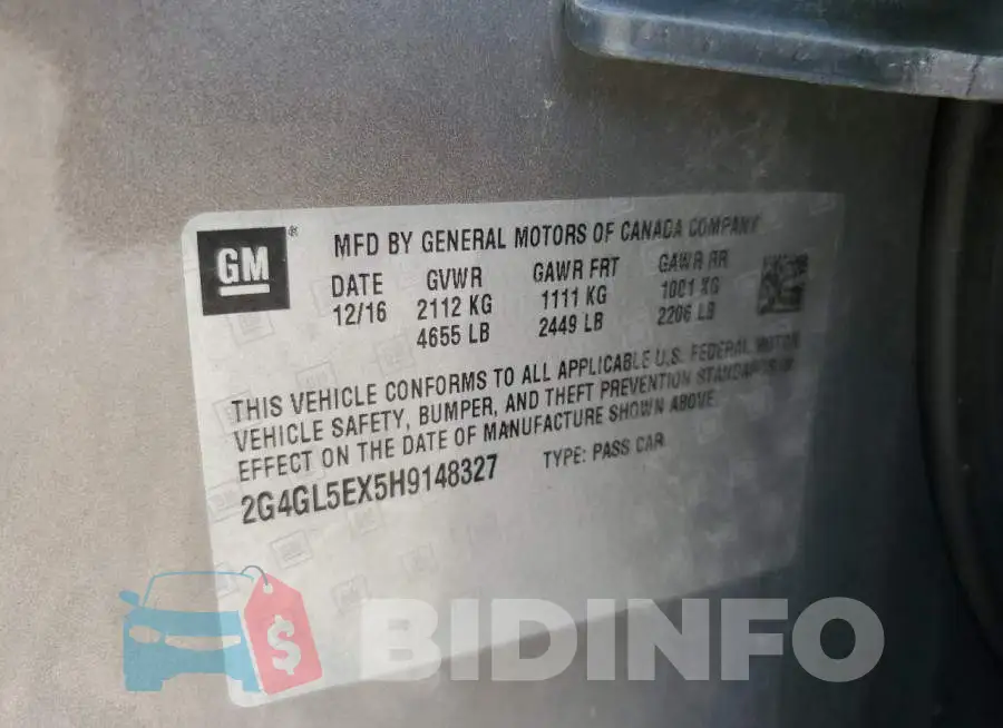 2G4GL5EX5H9148327 Photo# 12