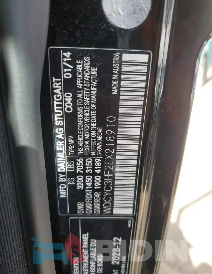 WDCYC3HF2EX218910 Photo# 13