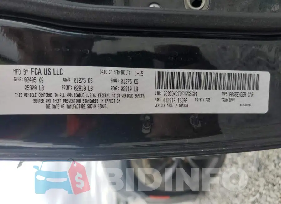 2C3CDXCT3FH765681 Photo# 12