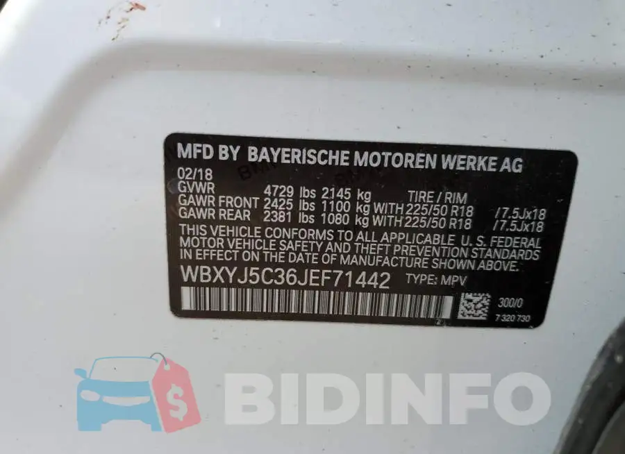 WBXYJ5C36JEF71442 Photo# 13
