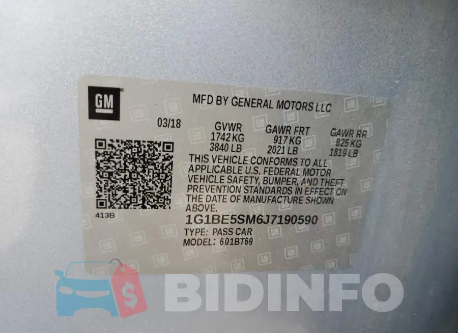 1G1BE5SM6J7190590 Photo# 12