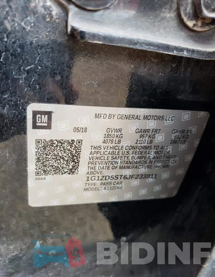1G1ZD5ST6JF233811 Photo# 12