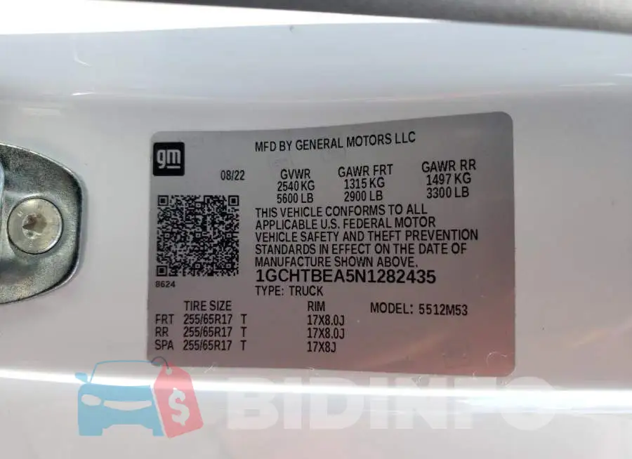 1GCHTBEA5N1282435 Photo# 12