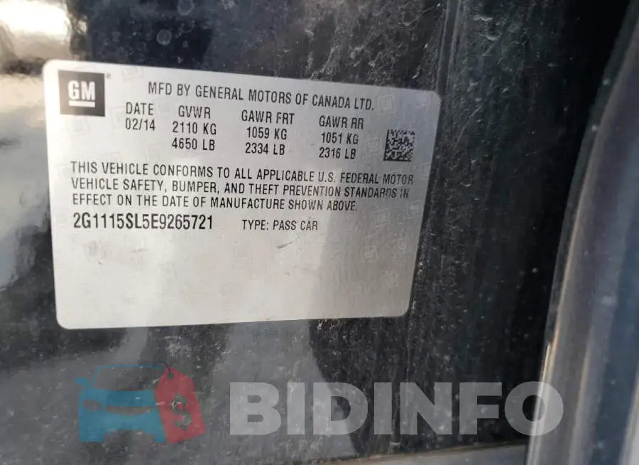 2G1115SL5E9265721 Photo# 12