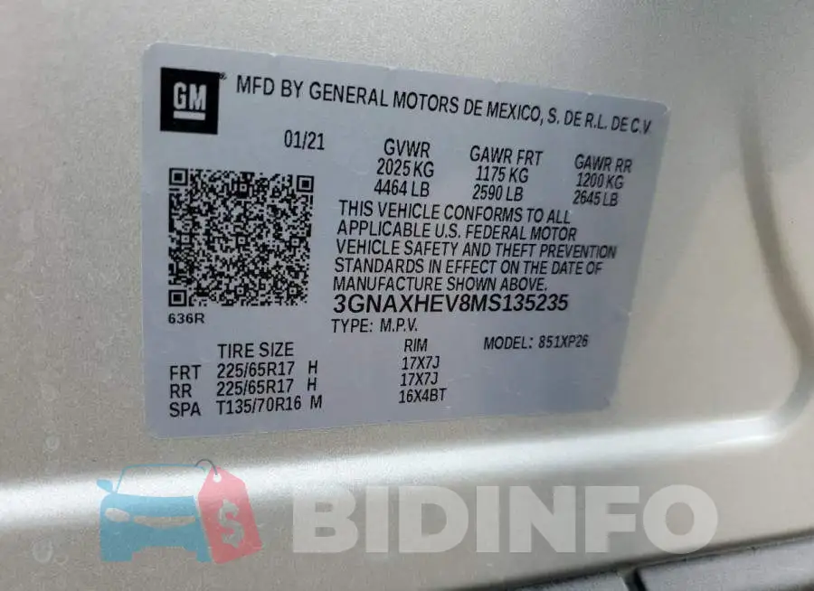 3GNAXHEV8MS135235 Photo# 13