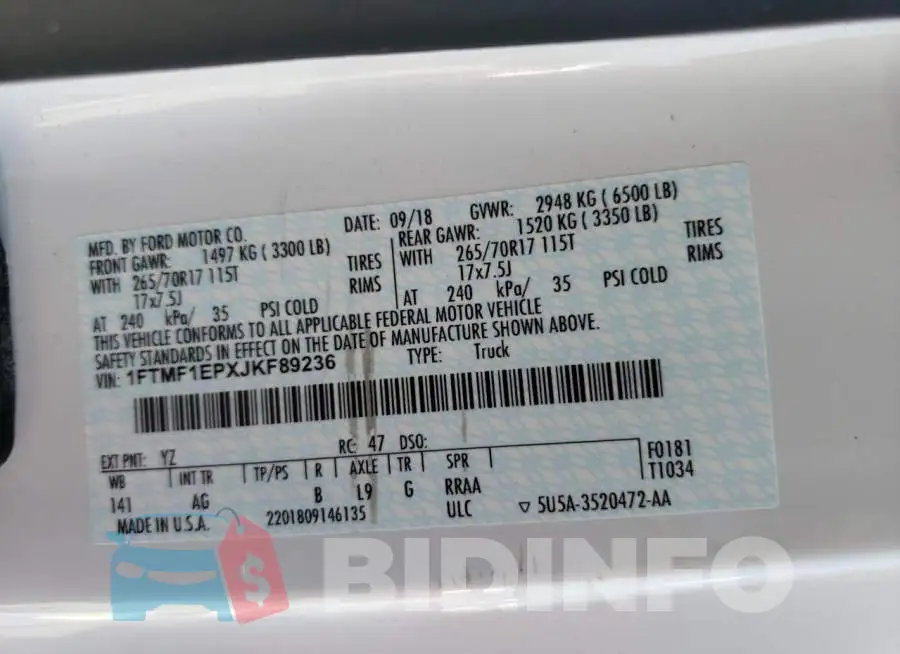 1FTMF1EPXJKF89236 Photo# 12