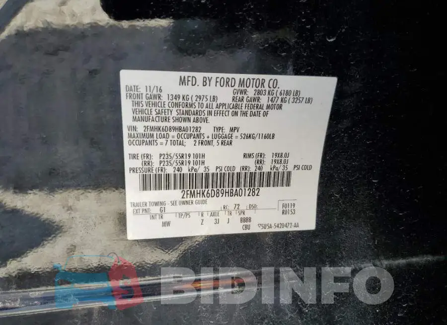 2FMHK6D89HBA01282 Photo# 12