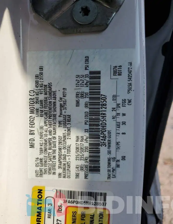 3FA6P0HD5HR128507 Photo# 13