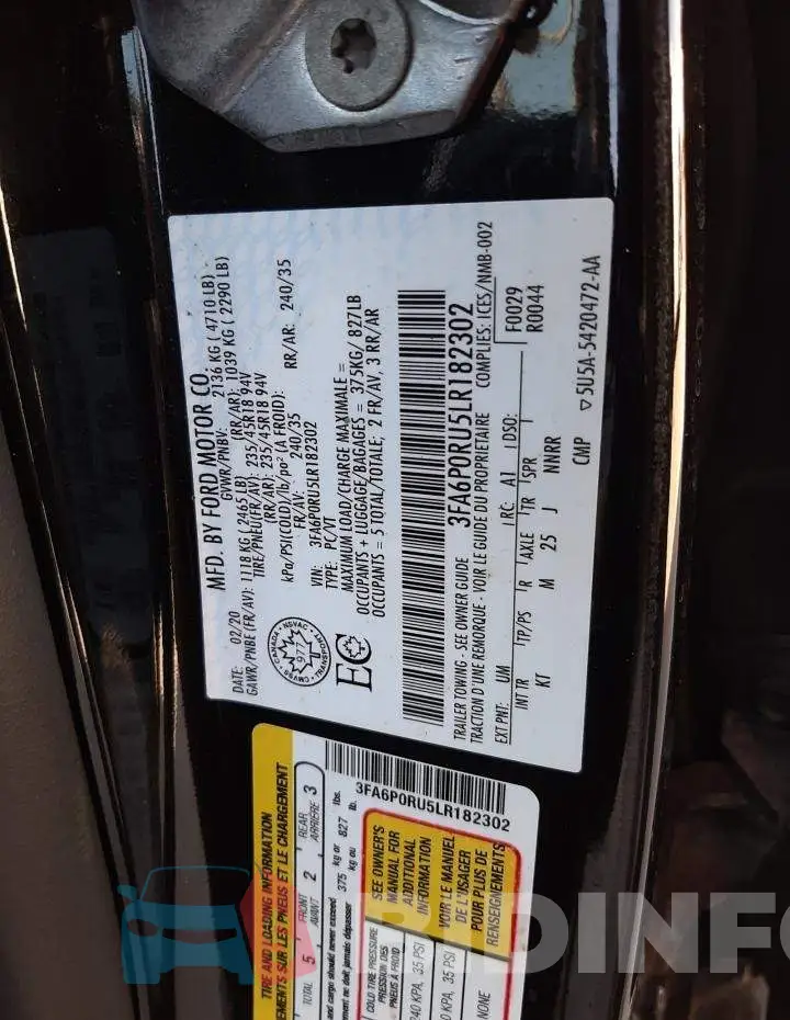 3FA6P0RU5LR182302 Photo# 12