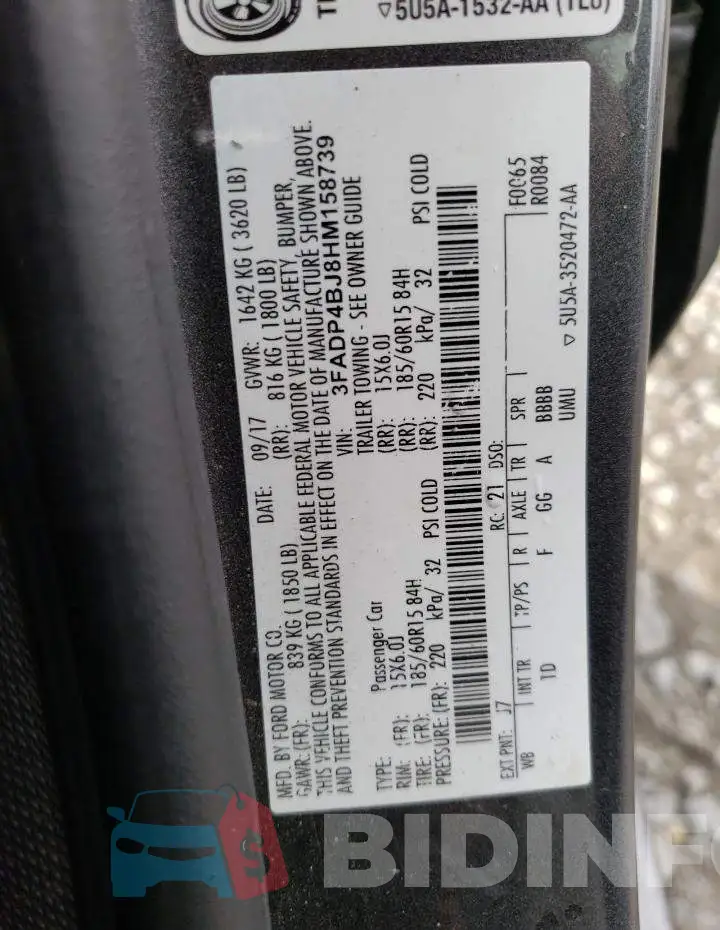 3FADP4BJ8HM158739 Photo# 12
