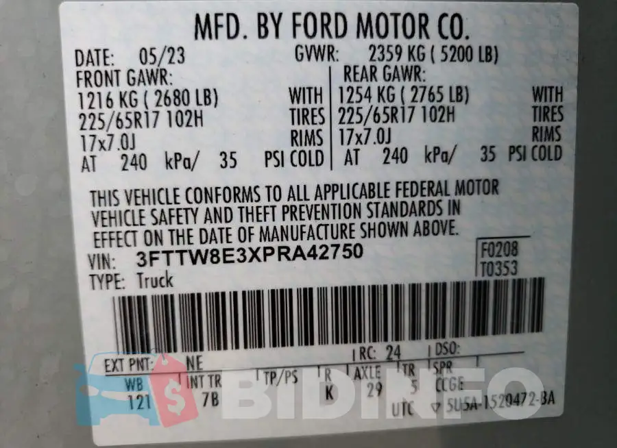 3FTTW8E3XPRA42750 Photo# 12
