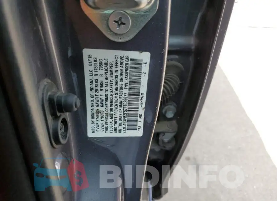 19XFB2F57FE039977 Photo# 12