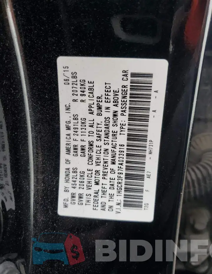 1HGCR3F97FA033916 Photo# 13