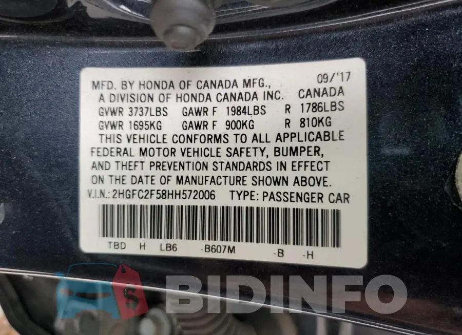 2HGFC2F58HH572006 Photo# 12