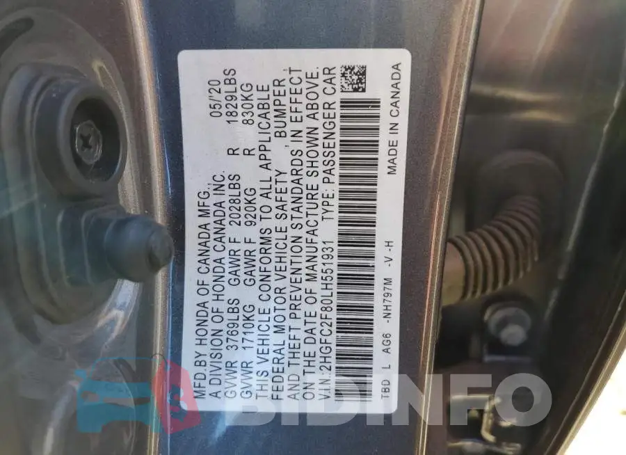 2HGFC2F80LH551931 Photo# 12