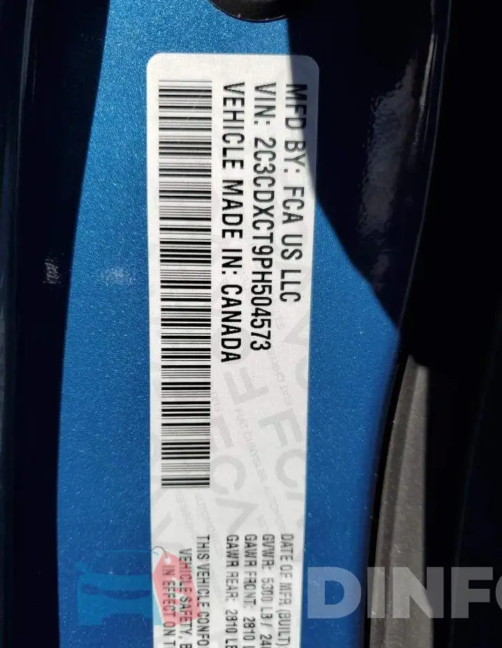 2C3CDXCT9PH504573 Photo# 12
