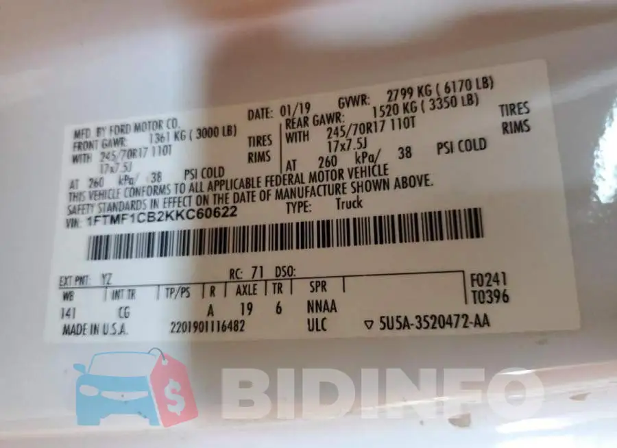 1FTMF1CB2KKC60622 Photo# 12
