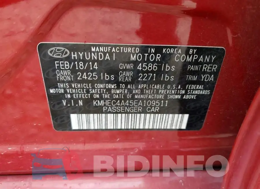 KMHEC4A45EA109511 Photo# 12