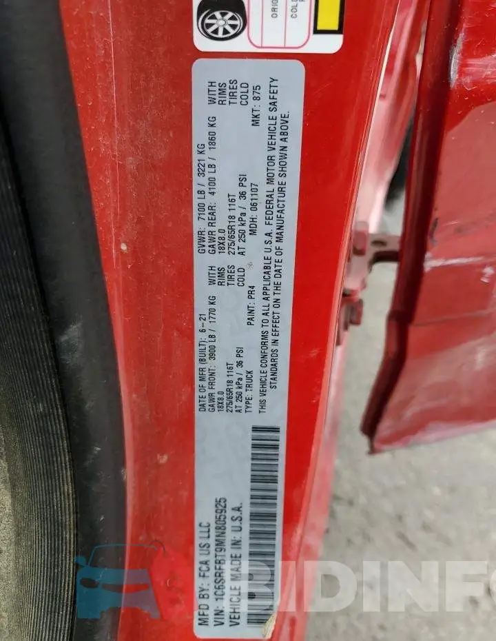 1C6SRFBT9MN805925 Photo# 12
