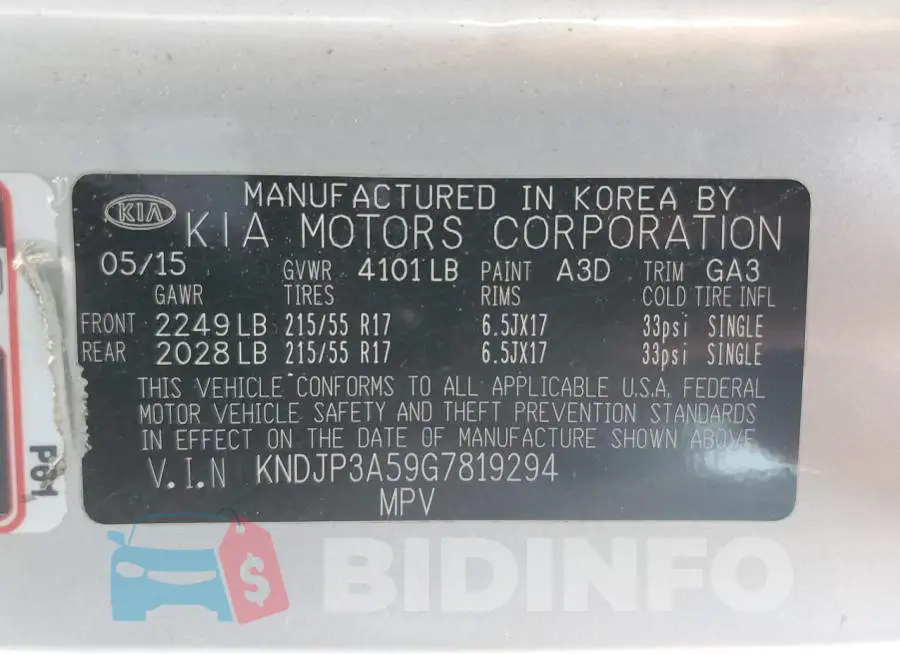 KNDJP3A59G7819294 Photo# 12