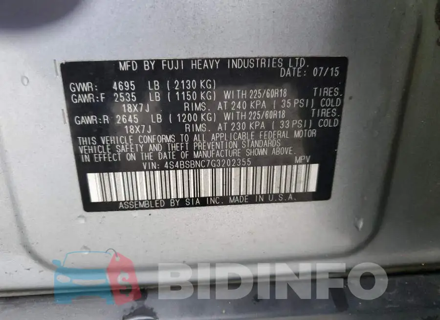 4S4BSBNC7G3202355 Photo# 13