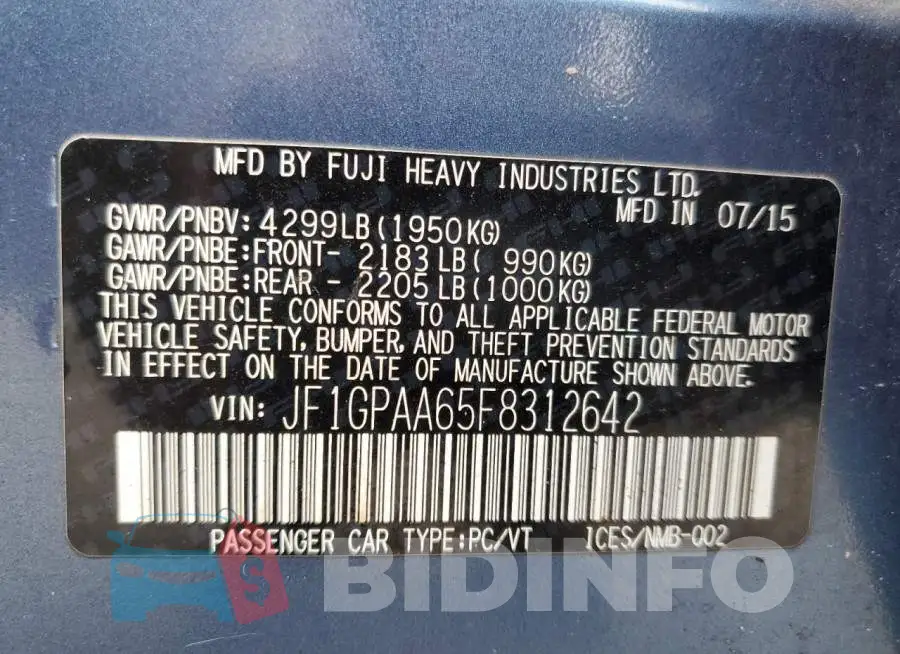 JF1GPAA65F8312642 Photo# 12