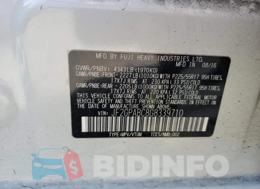 JF2GPABC8G8339710 Photo# 12