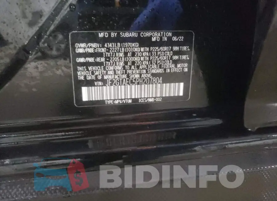 JF2GTAEC5PH207804 Photo# 13