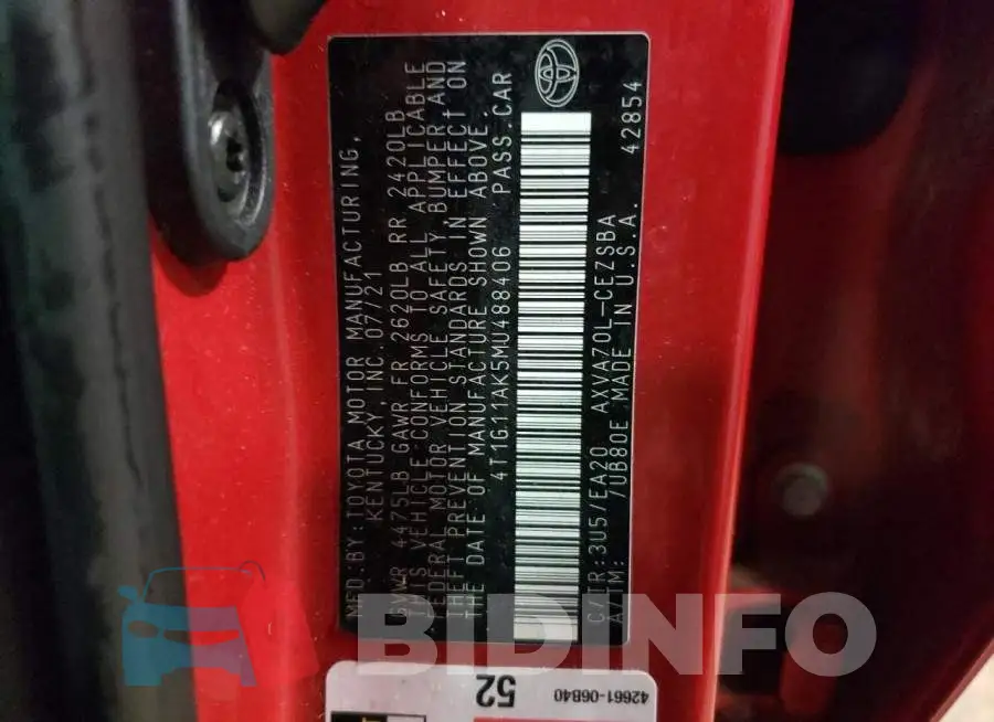 4T1G11AK5MU488406 Photo# 12