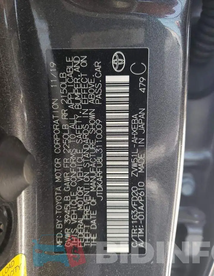 JTDKARFU8L3110009 Photo# 12