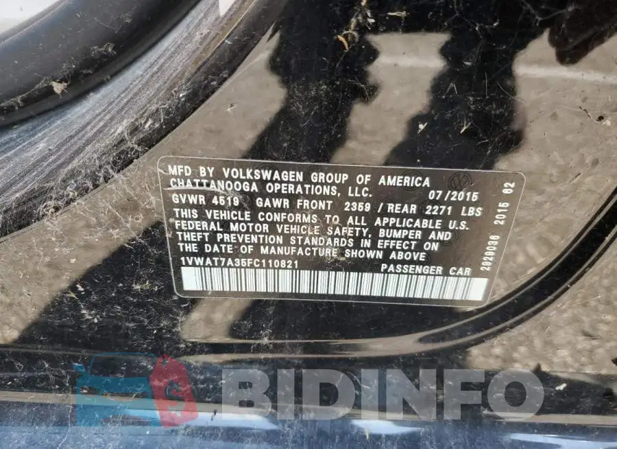 1VWAT7A35FC110821 Photo# 12