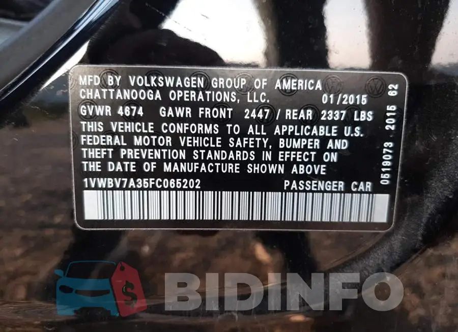 1VWBV7A35FC065202 Photo# 12
