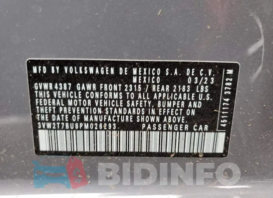 3VW2T7BU8PM026293 Photo# 12
