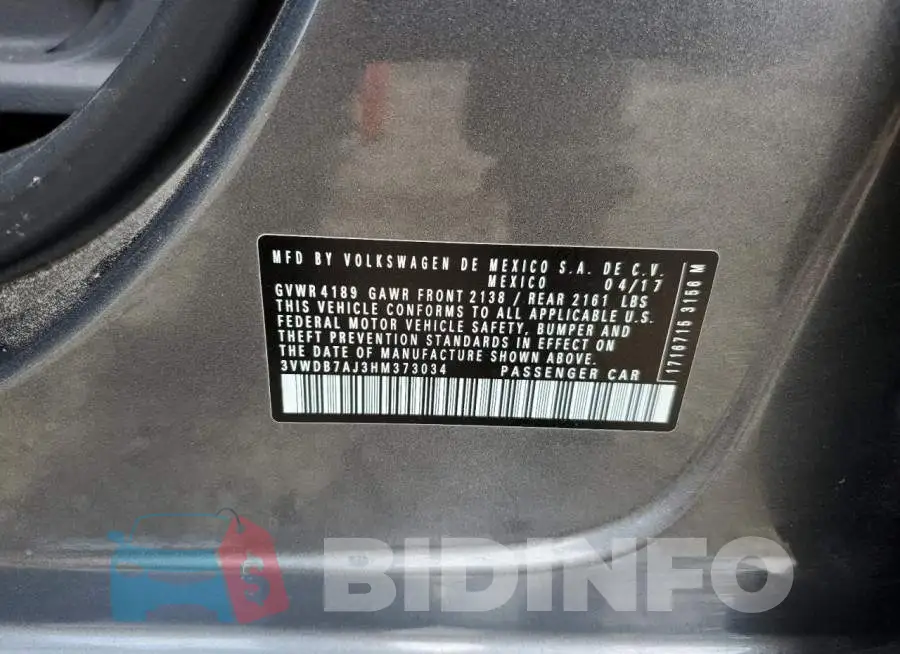 3VWDB7AJ3HM373034 Photo# 12