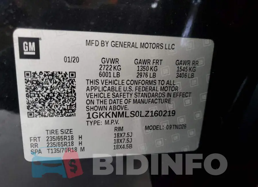 1GKKNMLS0LZ160219 Photo# 13