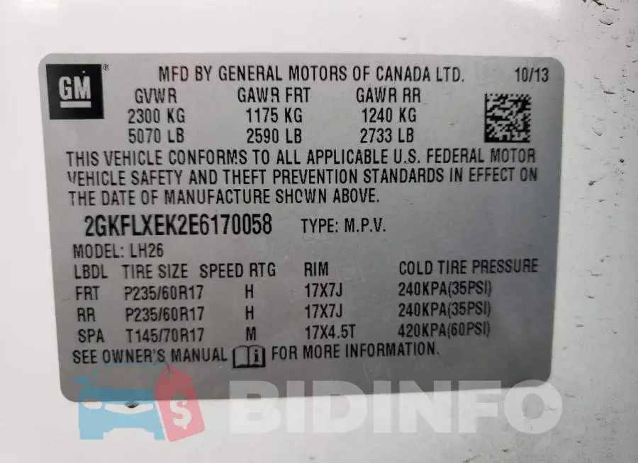 2GKFLXEK2E6170058 Photo# 12