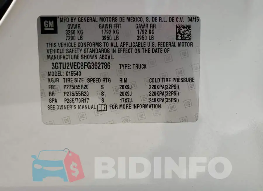 3GTU2VEC8FG362786 Photo# 12