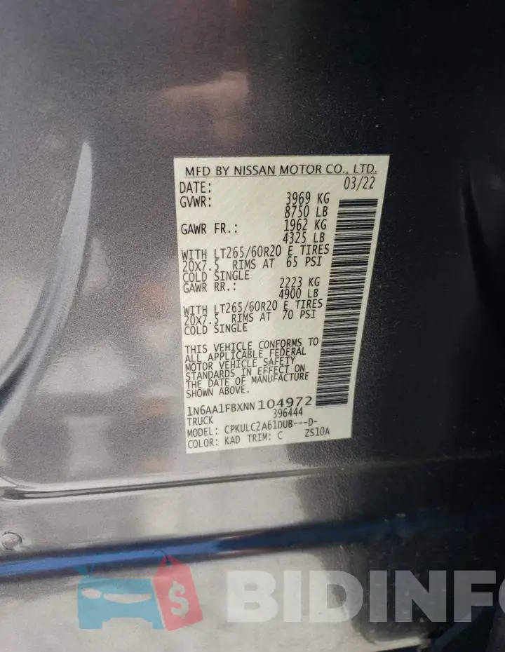 1N6AA1FBXNN104972 Photo# 12