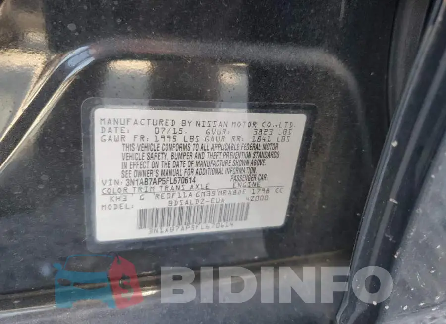 3N1AB7AP5FL670614 Photo# 13
