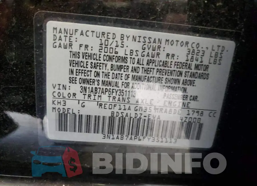 3N1AB7AP6FY351113 Photo# 13