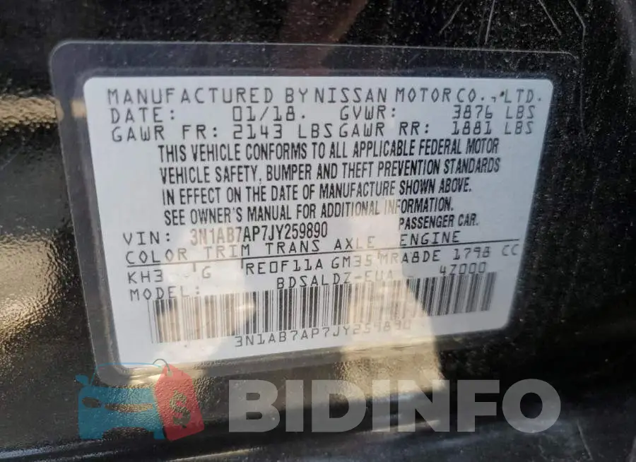 3N1AB7AP7JY259890 Photo# 12