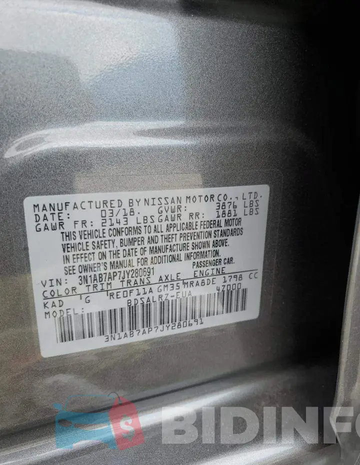 3N1AB7AP7JY280691 Photo# 12