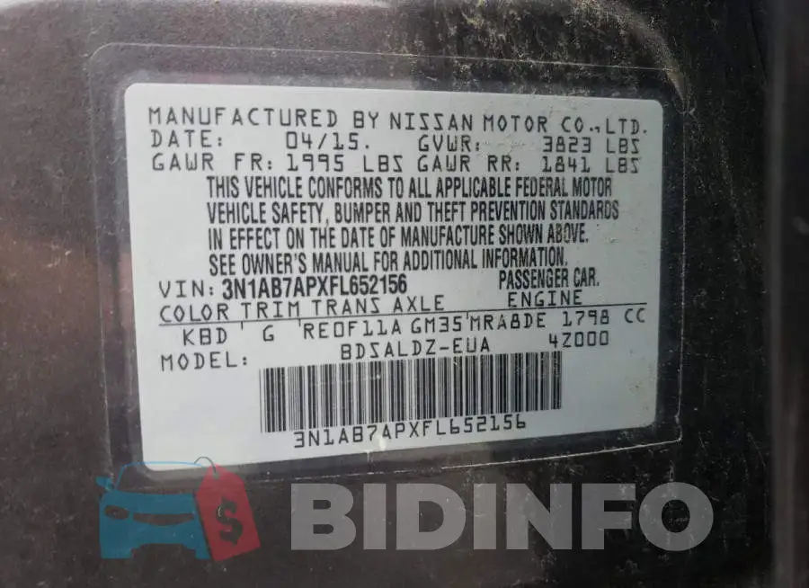3N1AB7APXFL652156 Photo# 12