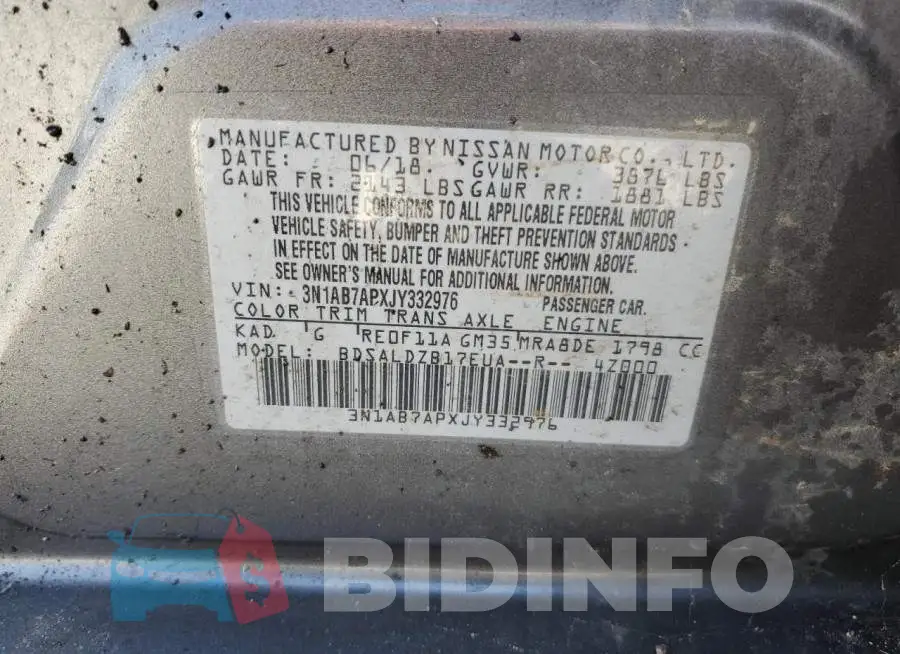 3N1AB7APXJY332976 Photo# 13