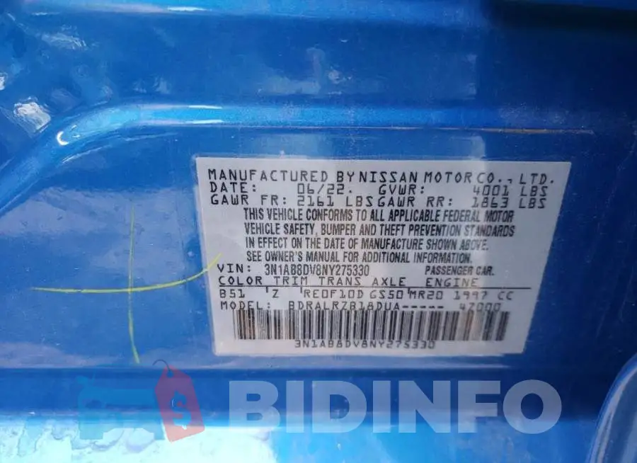 3N1AB8DV8NY275330 Photo# 12