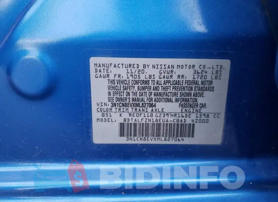 3N1CN8EVXML827064 Photo# 13