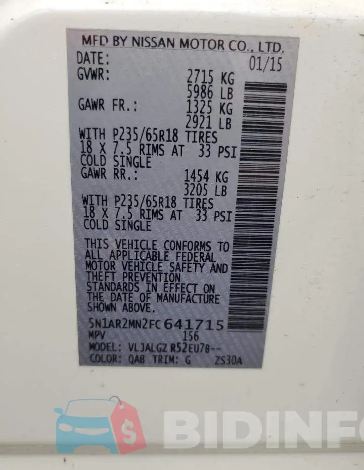 5N1AR2MN2FC641715 Photo# 13