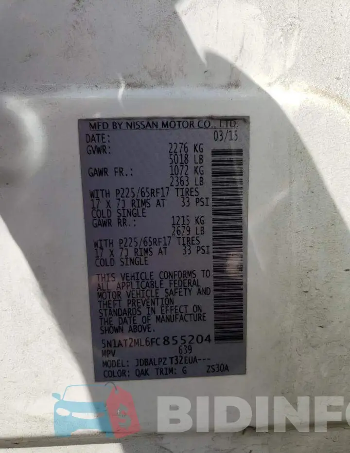 5N1AT2ML6FC855204 Photo# 13