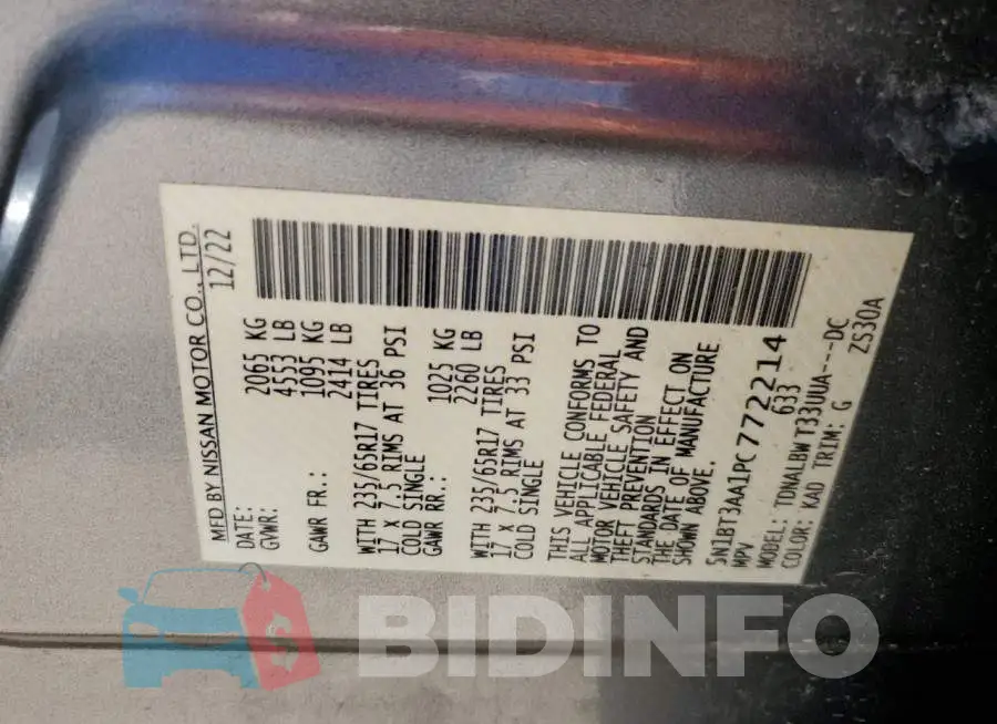 5N1BT3AA1PC772214 Photo# 13