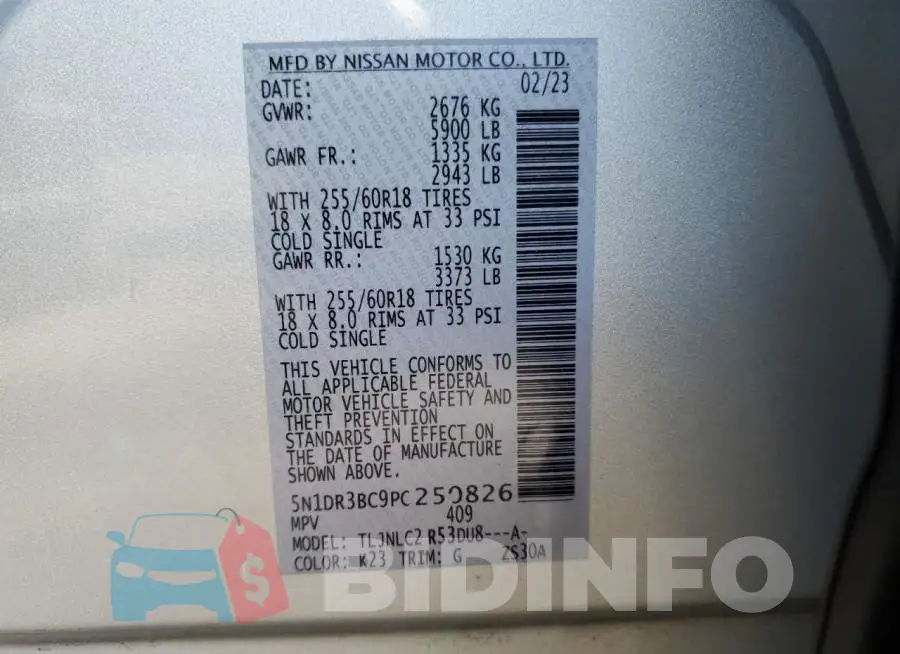 5N1DR3BC9PC250826 Photo# 14